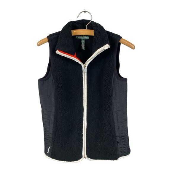 L-RL Ralph Active Wear Black Fleece Vest Pockets Preppy Colleg Core Comfy Warm - Picture 1 of 10
